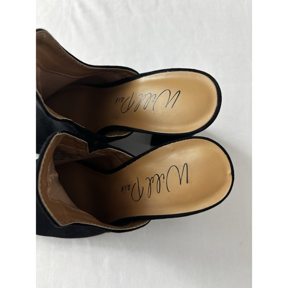 WILD PAIR Womens Black‎ Extended Carlita Slip On Heeled Mules Shoes 7m - Picture 3 of 10